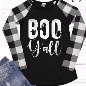 Plus Size Boo Y’all Halloween Raglan Style Top (2XL) NWOT